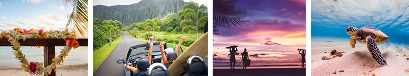 various activities and scenes in hawaii