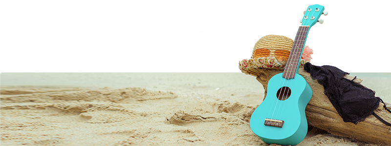 12621 music Ukulele on the beautiful beach in Hawaii