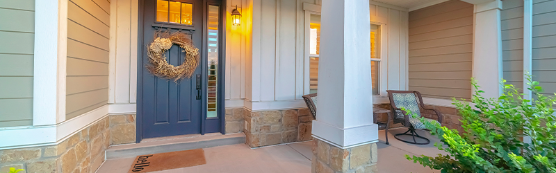 front door and porch of house